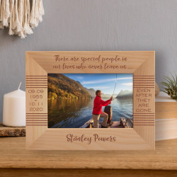 There Are Special People In Our Lives Who Never Leave Us Personalized Wooden Frame-6" x 4" Brown Horizontal
