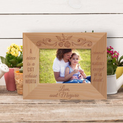 A Niece Is A Gift Personalized Wooden Frame-5" x 3 1/2" Brown Horizontal