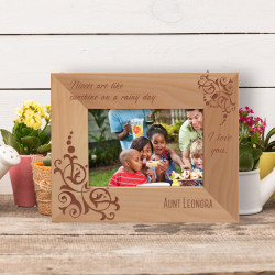Nieces Are Like Sunshine On A Rainy Day Personalized Wooden Frame-5" x 3 1/2" Brown Horizontal
