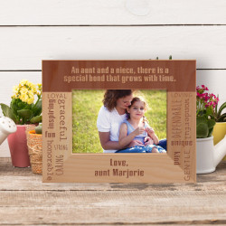 An Aunt And A Niece, There Is A Special Bond That Grows With Time Personalized Wooden Frame-5" x 3 1/2" Brown Horizontal