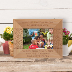 A Niece Is Someone Special To Remember With Personalized Wooden Frame-5" x 3 1/2" Brown Horizontal