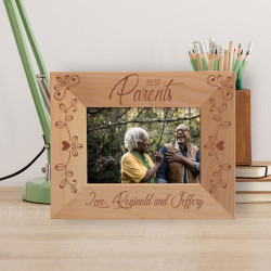 Best Parents Personalized Wooden Frame-5" x 3 1/2" Brown Horizontal
