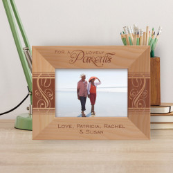 For A Lovely Parents Personalized Wooden Frame-5" x 3 1/2" Brown Horizontal