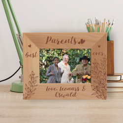 Best Parents Ever Personalized Wooden Frame-5" x 3 1/2" Brown Horizontal