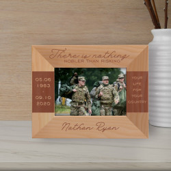 There Is Nothing Nobler Than Risking Personalized Wooden Frame-5" x 3 1/2" Brown Horizontal