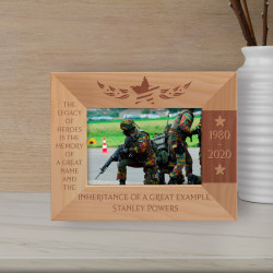 The Legacy Of Heroes Is The Memory Of A Great Name And The Inheritance Of A Great Example Personalized Wooden Frame-5" x 3 1/2" Brown Horizontal