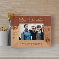 Best Coworker Personalized Wooden Frame-5" x 3 1/2" Brown Horizontal