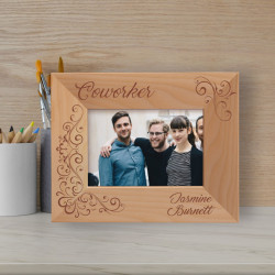 Coworker Personalized Wooden Frame-5" x 3 1/2" Brown Horizontal