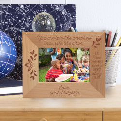 You Are Less Like A Nephew And Mare Like A Son Personalized Wooden Frame-5" x 3 1/2" Brown Horizontal