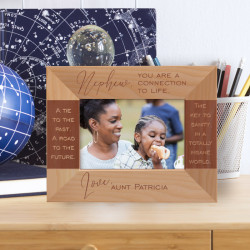 My Nephew You Are A Connection To Life Personalized Wooden Frame-5" x 3 1/2" Brown Horizontal
