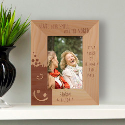 Share Your Smile With The World Personalized Wooden Picture Frame