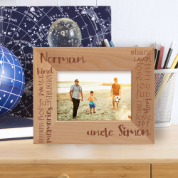 Share Laugh Personalized Wooden Frame-5" x 3 1/2" Brown Horizontal