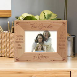 Children Are Born, Traditions Are Passed, The Love Continues Future Personalized Wooden Frame-5" x 3 1/2" Brown Horizontal