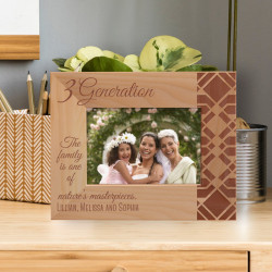 3 Generation The Family Is On Of Nature's, Masterpieces Personalized Wooden Frame-5" x 3 1/2" Brown Horizontal
