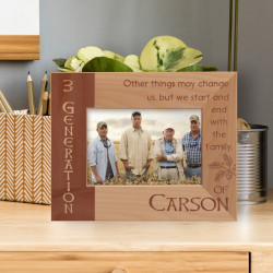 3 Generation Other Things May Change And End With The Family Personalized Wooden Frame-5" x 3 1/2" Brown Horizontal