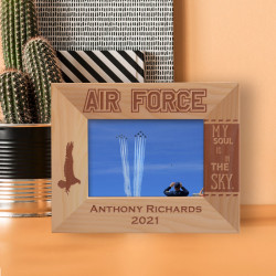 My Soul Is In The Sky Personalized Wooden Frame-5" x 3 1/2" Brown Horizontal