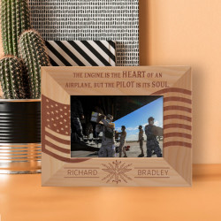 The Engine Is The Heart Of An Airplane, But The Pilot Is Its Soul Personalized Wooden Frame-5" x 3 1/2" Brown Horizontal