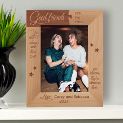 Good Friends Are Like Stars Personalized Wooden Frame