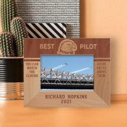 Best Pilot Personalized Wooden Frame-5" x 3 1/2" Brown Horizontal