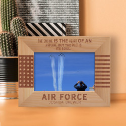 The Engine Is The Heart Of An Airplane, But The Pilot Is Its Soul Personalized Wooden Frame-6" x 4" Brown Horizontal
