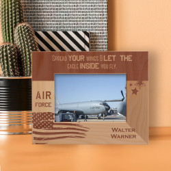 Spread Your Wings & Let The Eagle Inside You Fly Personalized Wooden Frame-5" x 3 1/2" Brown Horizontal