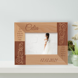 To Love And Be Loved Is To Feel The Sun From Both Sides Personalized Wooden Frame-5" x 3 1/2" Brown Horizontal