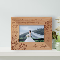 When You Realize You Want To Spend The Rest Of Your Life With Somebody Personalized Wooden Frame-5" x 3 1/2" Brown Horizontal
