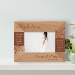 Once In A While In The Middle Of An Ordinary Life Love Gives Us A Fairy Tale Personalized Wooden Frame-5" x 3 1/2" Brown Horizontal