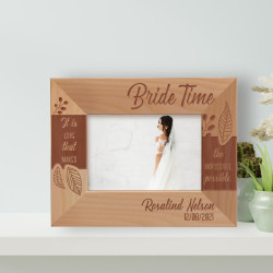 Bride Time The Impossible, Possible Personalized Wooden Frame-5" x 3 1/2" Brown Horizontal