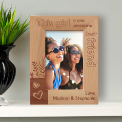 This Girl Is One Awesome Best Friends Personalized Wooden Frame