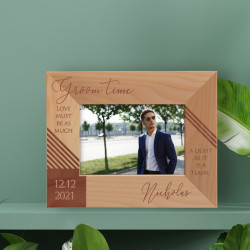 Love Must Be As Much A Light As It Is A Flame Personalized Wooden Frame-5" x 3 1/2" Brown Horizontal