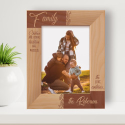 Children Are Born, Traditions Are Passed, The Love Continues Personalized Wooden Frame 5" x 7" Brown (Vertical)