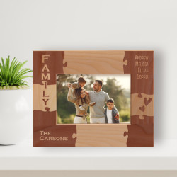 Family Personalized Wooden Frame-5" x 3 1/2" Brown Horizontal