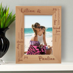 Adventures, Family, Love, Happiness, Smile Personalized Wooden Frame