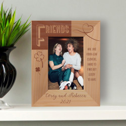 Friends Are Like Four-Leaf Clovers, Hard To Find But Lucky To Have Personalized Wooden Frame