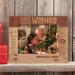 Warm Winter Wishes Love The Giver More Than The Gift Personalized Wooden Frame