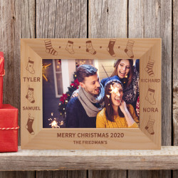 Merry Christmas, The Friedman's Personalized Wooden Frame