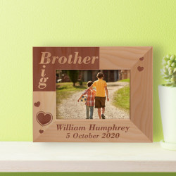 Big Brother Personalized Wooden Frame-5" x 3 1/2" Brown Horizontal