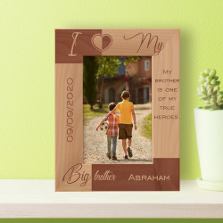 I Love My Big Brother Personalized Wooden Frame