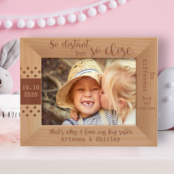 So Distant But So Close Personalized Wooden Frame