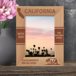 California Personalized Wooden Frame