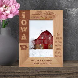 Iowa Personalized Wooden Frame