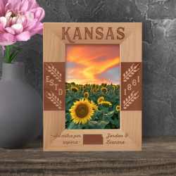 Kansas Personalized Wooden Frame