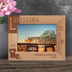 Louisiana Personalized Wooden Frame