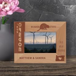 Oregon Personalized Wooden Frame-5" x 3 1/2" Brown Horizontal