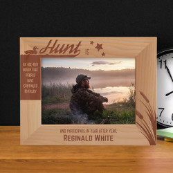 Hunt Is An Age-Old Hobby Personalized Wooden Frame-7" x 5" Brown Horizontal