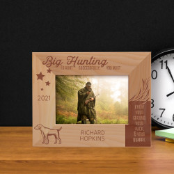 Big Hunting To Hunt Successfully, You Must Personalized Wooden Frame-5" x 3 1/2" Brown Horizontal