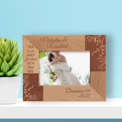 There Is No Remedy For Love But To Love More Personalized Wooden Frame-5" x 3 1/2" Brown Horizontal