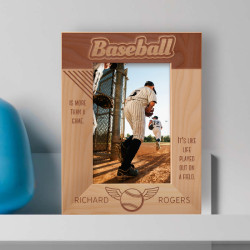 Is More Than A Game It's Like Life Played Out On A Field Personalized Wooden Frame 4" x 6" Brown (Vertical)