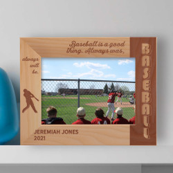 Baseball Is A Good Thing Always Was Always Will Be Personalized Wooden Frame-7" x 5" Brown Horizontal